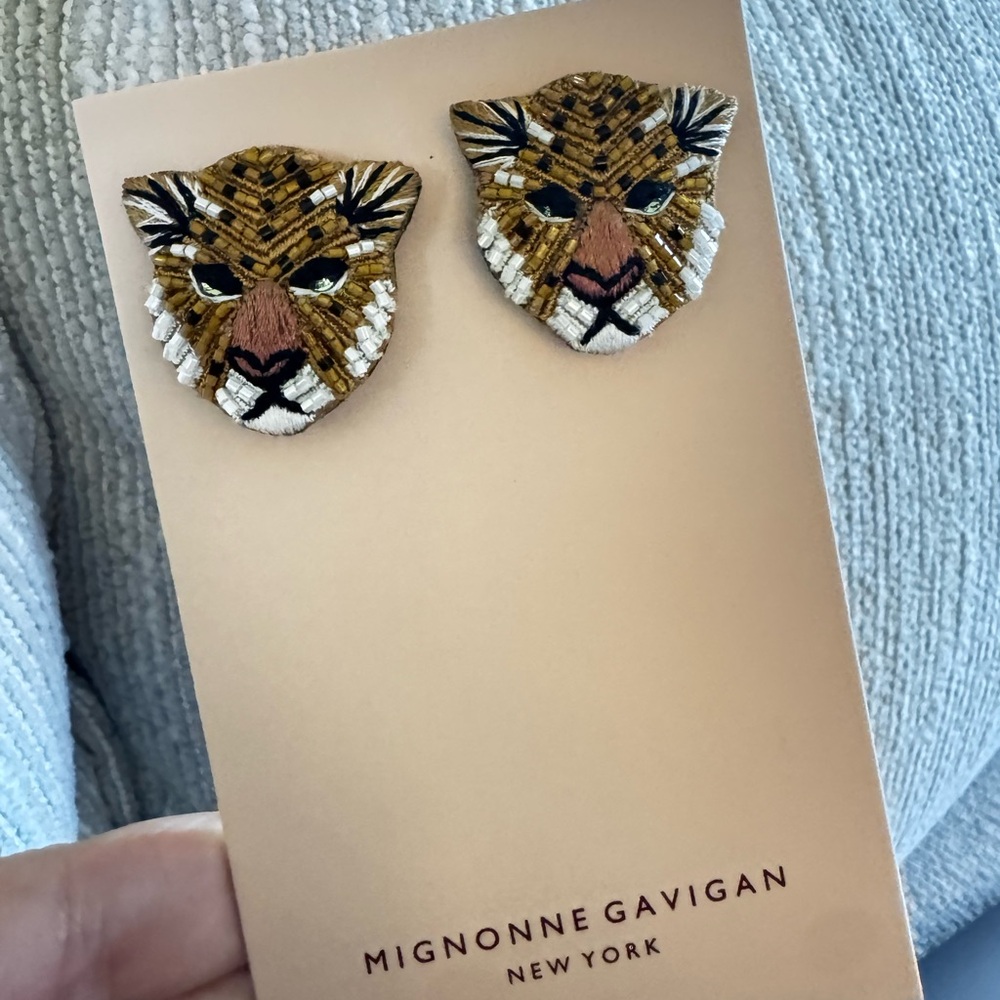 Mignonne Gavigan Leopard Earrings - Gold and Black
